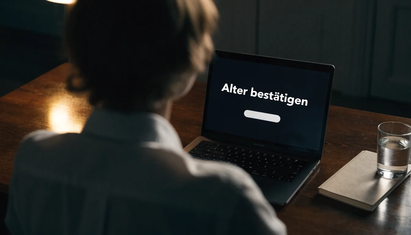 Eine Balkenwaage aus Messing steht neben einem hölzernen Richterhammer auf einem dunklen Pult, im Hintergrund ein unscharfes Bücherregal.